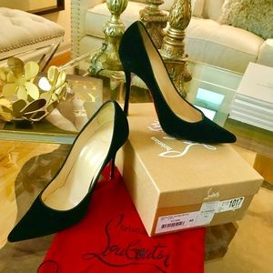 Louboutin decal black velvet. 100 mm